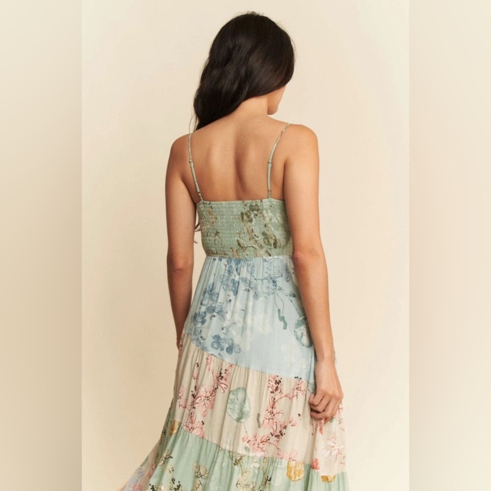 Boho Floral Patchwork Tiered Maxi Dress - Davi & Dani - Picture 5 of 7